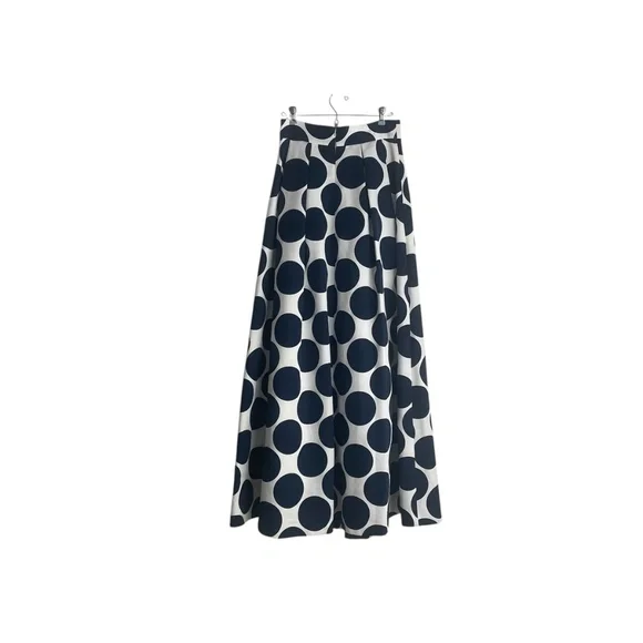 Eliza J Pleated long skirt in Navy Dot Size 4 - Picture 3 of 10